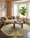 Arcadia Rugs Collection Area Rug -  Atlantis (Yellow) Octagon Yellow  lifestyle 76