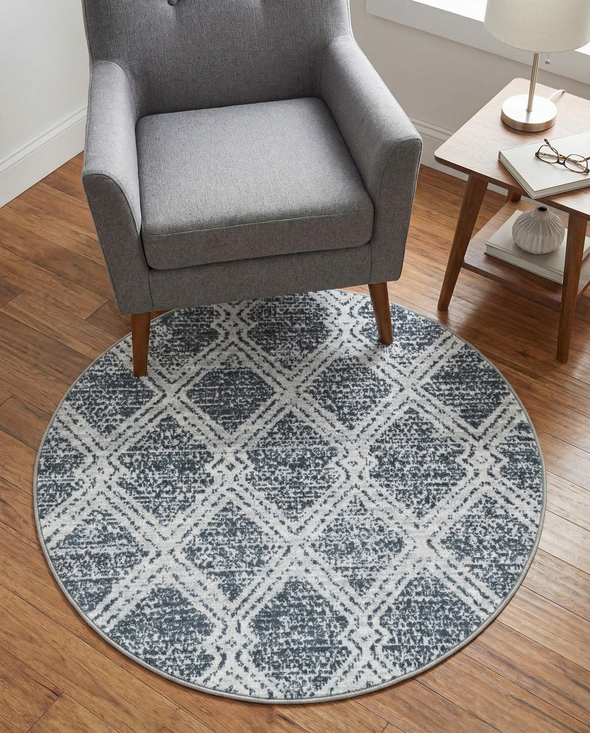 Aegean Elegance Washables Collection Area Rug -  Tinos Round Ivory  lifestyle 183