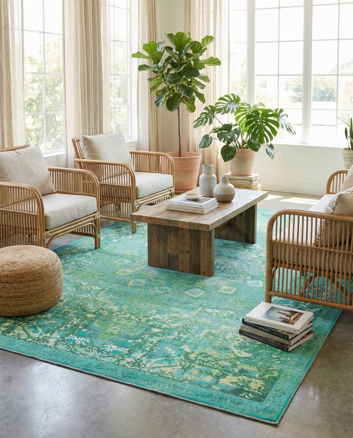 Baroque Era Collection Area Rug - Versailles (Spring Green) Rectangle Spring Green  lifestyle 11