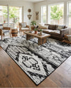 Cascade Range Collection Area Rug - Hood (Black and White) Rectangle Black and White  lifestyle 13