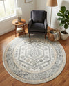 Adriana Terrace Collection Area Rug - Capri (Ivory) Round Ivory  lifestyle 69