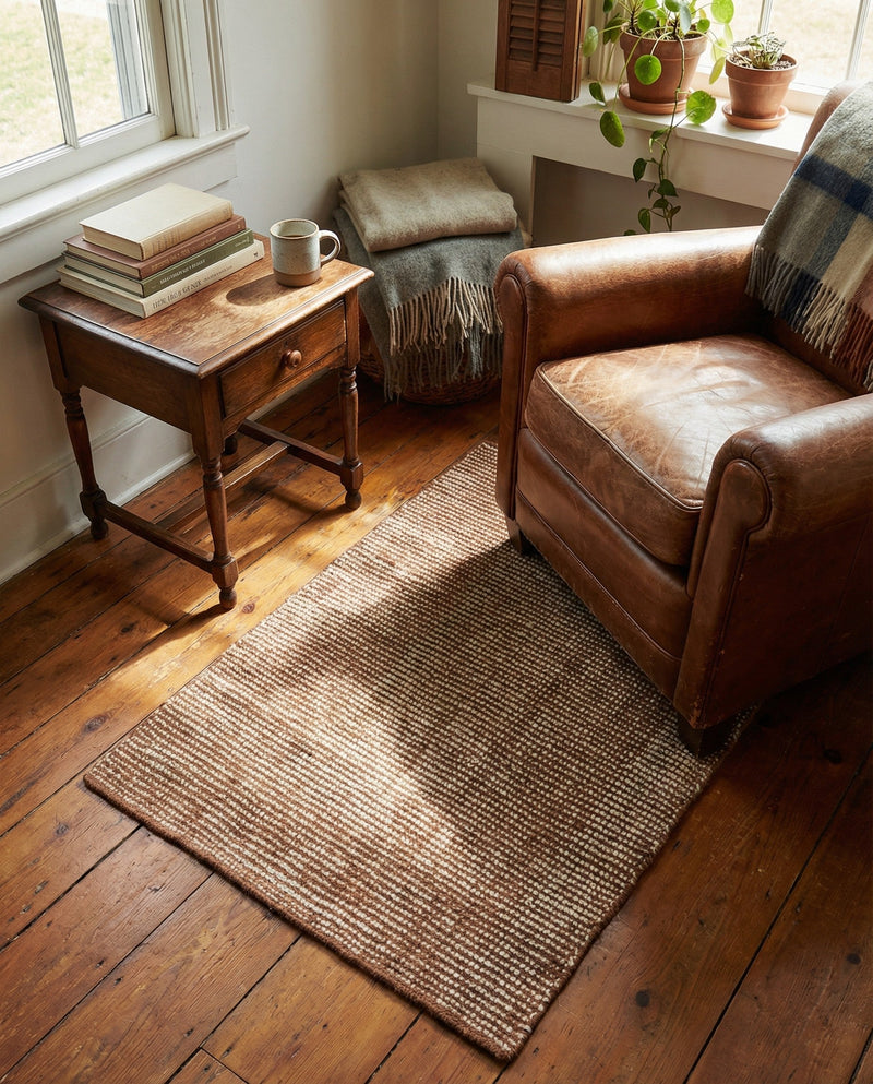 Berkshire Estate Collection Area Rug - Windsor (Cocoa Bean Brown) Rectangle Cocoa Bean Brown  lifestyle 15
