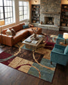 Bistro Lounge Collection Area Rug -  Ristretto Rectangle Multi  lifestyle 27