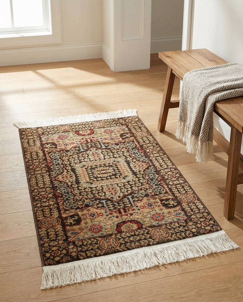 Ottoman Elegance Collection Area Rug - Sultan Rectangle Brown  lifestyle 38