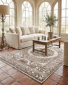 Sanctuary Retreat Collection Area Rug -  Enclave Rectangle Chocolate Brown  lifestyle 45