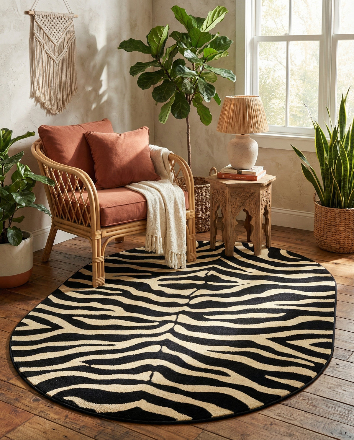 Savannah Sojourn Collection Area Rug -  Kilimanjaro Oval Black  lifestyle 58