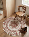 Patio Heritage Collection Area Rug -  Lafayette (Rust Red) Round Rust Red  lifestyle 70