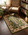 Isfahan Elegance Collection Area Rug - Naghsh-e Jahan (Green) Rectangle Green  lifestyle 45