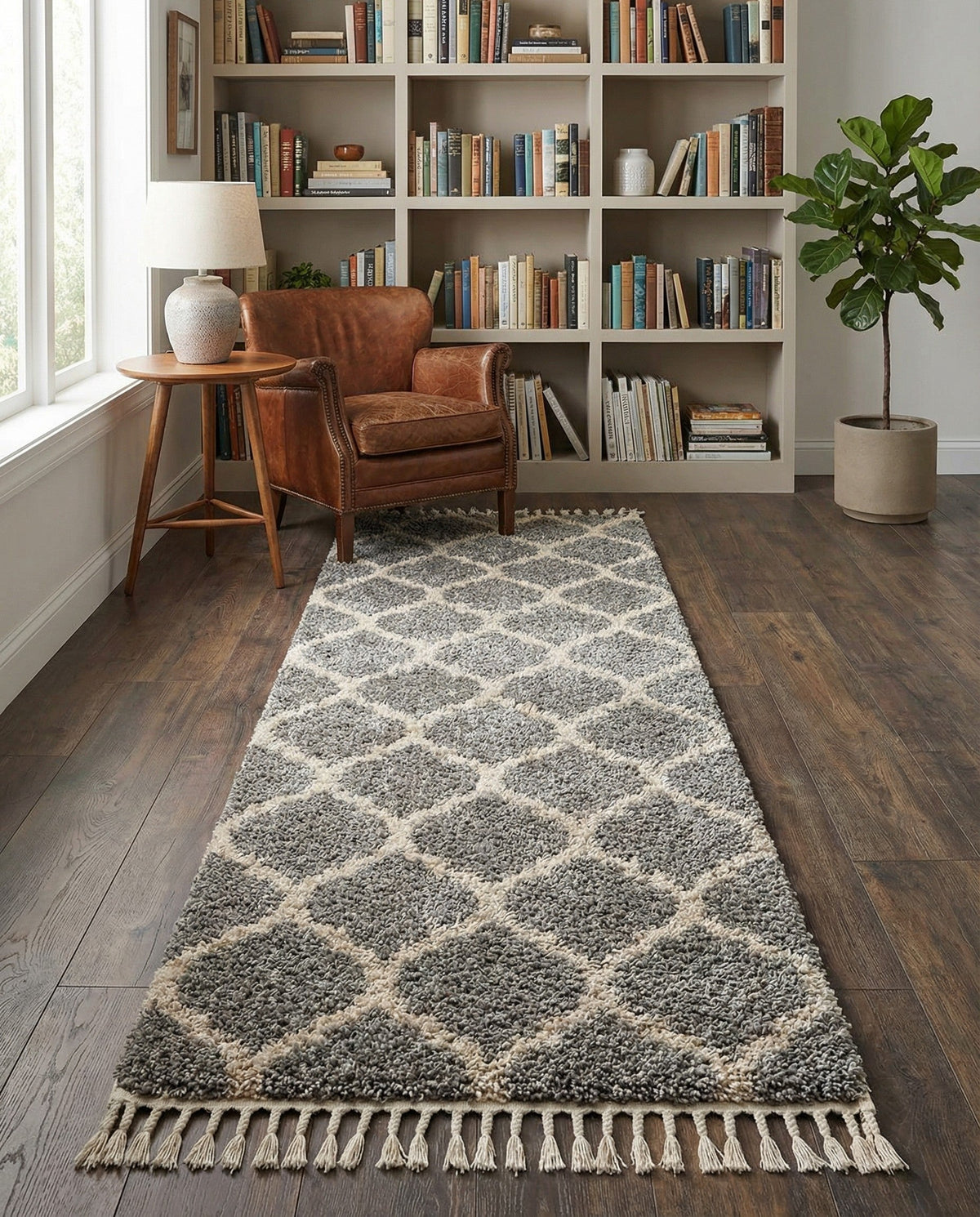 Cozy Cove Shag Collection Area Rug - Marina Runner Gray  lifestyle 201