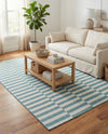 Seaside Stripes Collection Area Rug - Cabana (Light Aqua) Rectangle Light Aqua  lifestyle 13
