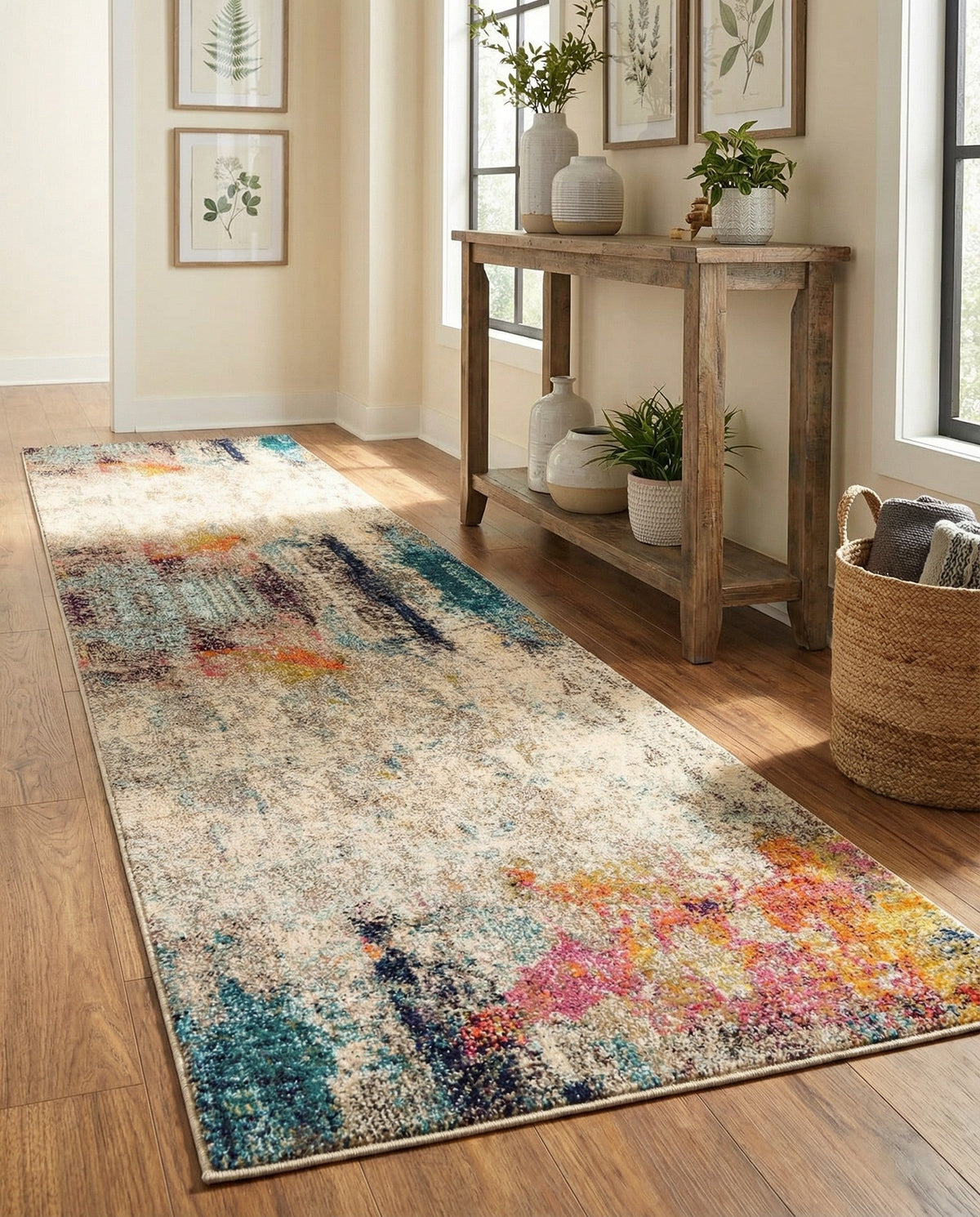 Chromatic Oasis Collection Area Rug -  Azure Runner Beige  lifestyle 114