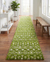 Berber Lattice Shag Collection Area Rug - Atlas (Green) Runner Green  lifestyle 68