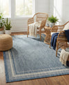 Terrace Fringe Collection Area Rug - Veranda (Blue) Rectangle Blue  lifestyle 10