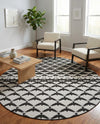 Urban Terrace Collection Area Rug -  Gramercy Round Black and White  lifestyle 24