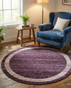 Studio Haven Collection Area Rug -  Alcove (Violet) Round Violet  lifestyle 45