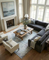Rustic Charm Revival Collection Area Rug -  Meadowland Rectangle Light Blue  lifestyle 27