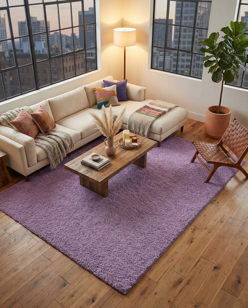 Plush Oasis Collection Area Rug - Serenity (Lilac) Rectangle Lilac  lifestyle 26