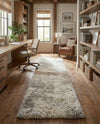 Cozy Haven Shag Collection Area Rug -  Tranquility (Khaki) Runner Khaki  lifestyle 65