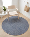 Jill Zarin Sedona Oasis Outdoor Collection Area Rug - Coconino (Navy Sky) Round Navy Sky  lifestyle 63