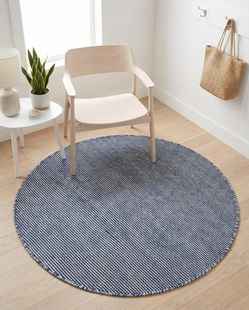 Jill Zarin Sedona Oasis Outdoor Collection Area Rug - Coconino (Navy Sky) Round Navy Sky  lifestyle 63