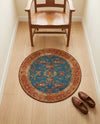 Patio Heritage Collection Area Rug -  Pavilion Round Navy Blue  lifestyle 58
