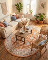 Savannah Elegance Collection Area Rug - Augusta (Rust Red) Oval Rust Red  lifestyle 74
