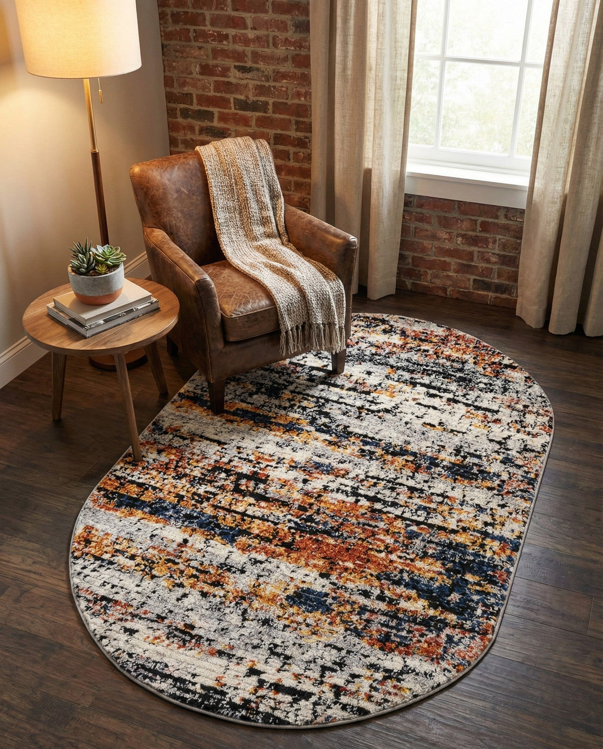 Santa Fe Trails Collection Area Rug -  Chaparral Oval Multi  lifestyle 132