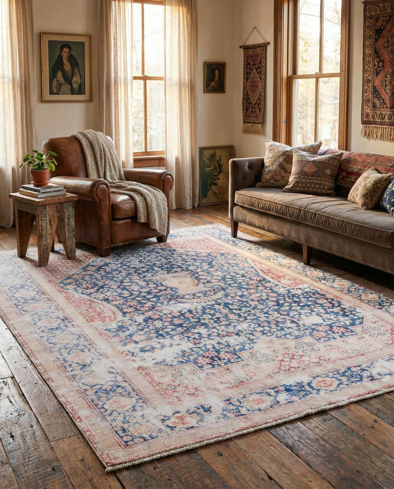 Bazaar Chic Collection Area Rug -  Rabat Rectangle Navy Blue  lifestyle 18