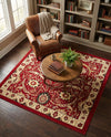 Tabriz Tapestry Collection Area Rug - Sahand (Red) Square Red  lifestyle 19