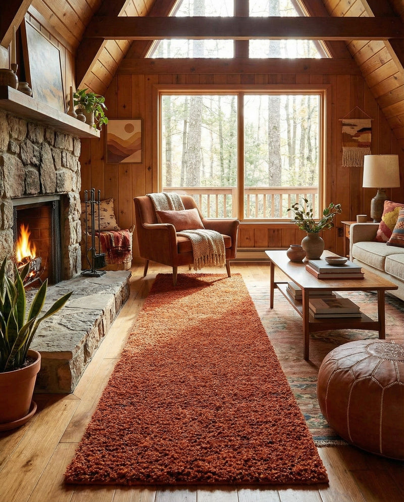 Plush Oasis Collection Area Rug - Serenity (Terracotta) Runner Terracotta  lifestyle 89