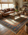 Zagros Oasis Collection Area Rug -  Dalahu Rectangle Light Blue  lifestyle 13