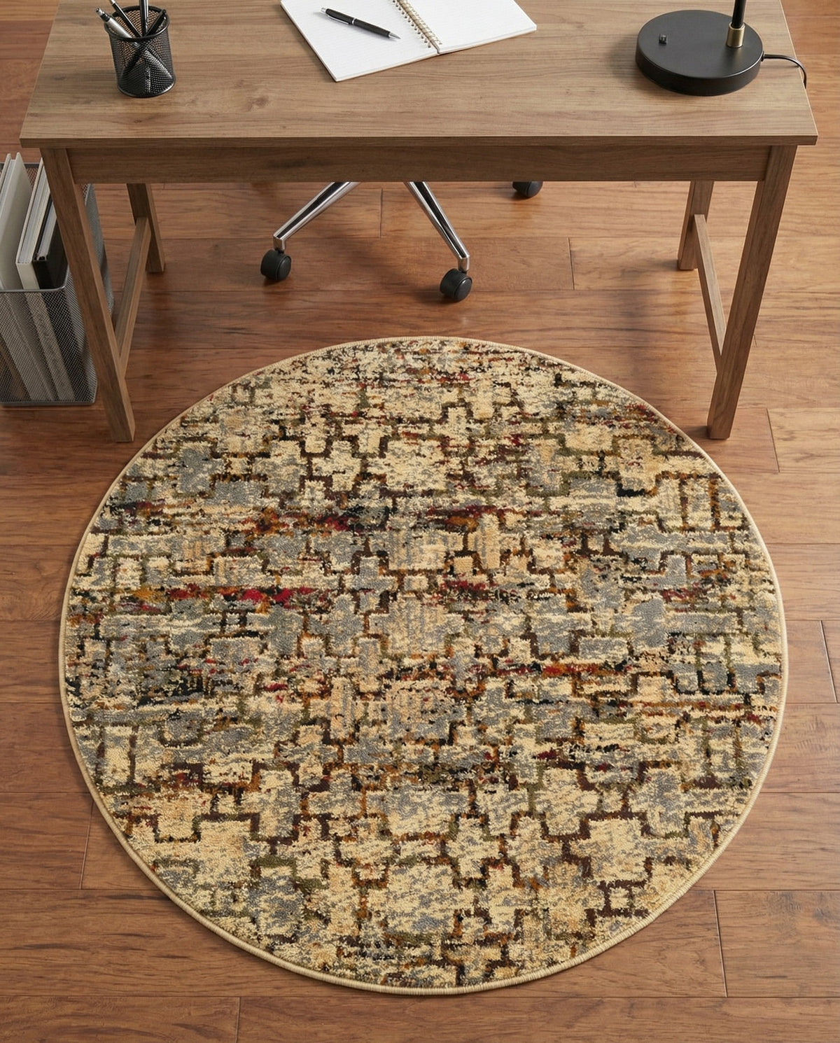 Neptune Elegance Collection Area Rug -  Proteus Round Beige Cream  lifestyle 68