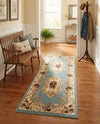 Versailles Elegance Collection Area Rug -  Louveciennes (Light Blue) Runner Light Blue  lifestyle 73