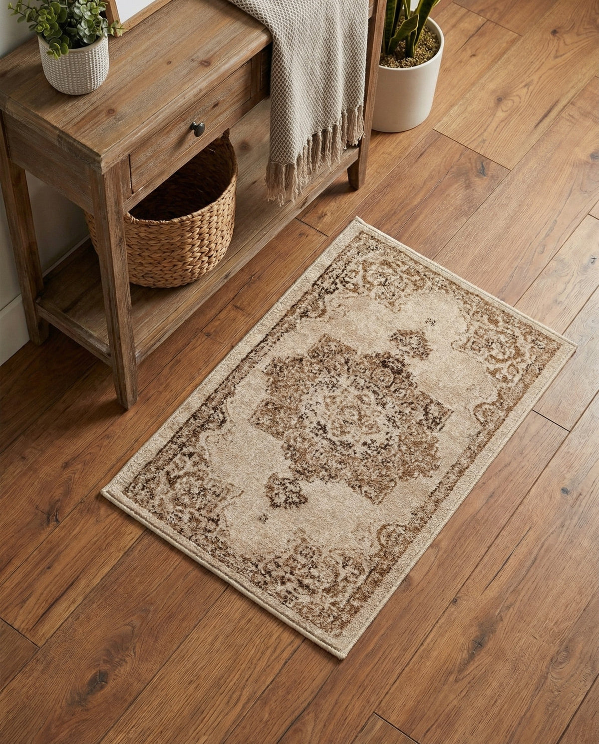 Eden Oasis Collection Area Rug -  Tranquility (Beige) Rectangle Beige  lifestyle 13