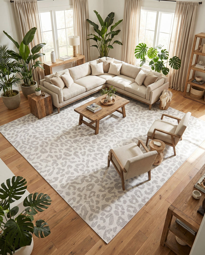 Savannah Escape Collection Area Rug -  Amazon (Ivory Gray) Square Ivory Gray  lifestyle 45