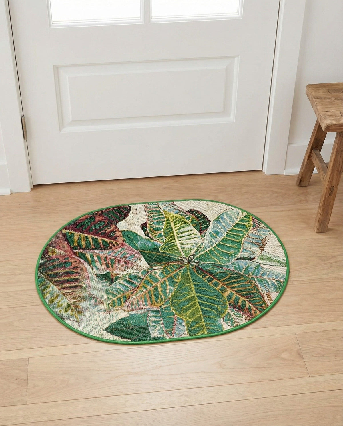 Seaside Blooms Collection Area Rug -  Fern Oval Multi  lifestyle 110