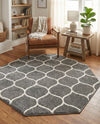 Trellis Mosaic Collection Area Rug -  Pergolatown (Dark Gray) Octagon Dark Gray  lifestyle 68