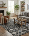 Geo Garden Lattice Collection Area Rug -  Andalusia Rectangle Charcoal Gray  lifestyle 47