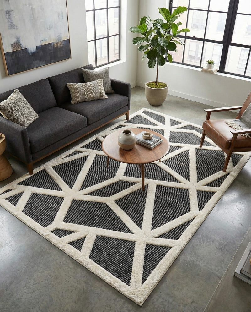 Monochrome Collection Area Rug -  Onyx Rectangle Gray  lifestyle 36