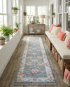 Arcadia Rugs Collection Area Rug - Eden (Gray and Blue) Runner Gray and Blue  lifestyle 54
