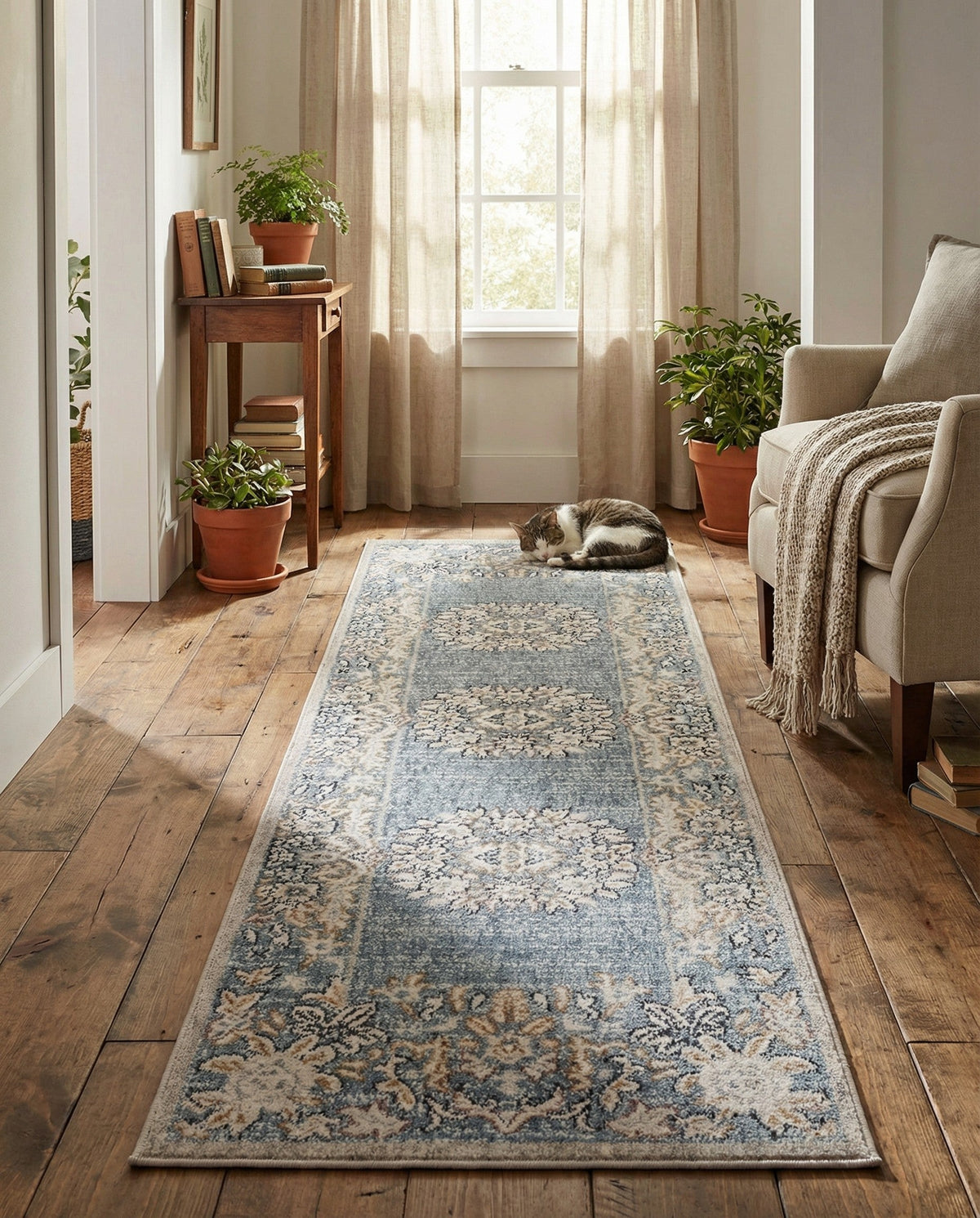 Heritage Harbor Collection Area Rug -  Seabreeze Runner Harbor Blue  lifestyle 185