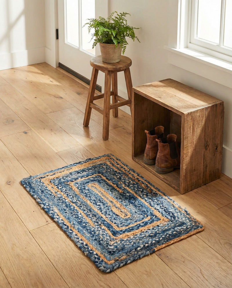 Woven Udaipur Collection Area Rug - Sahara Rectangle Blue and Natural  lifestyle 24