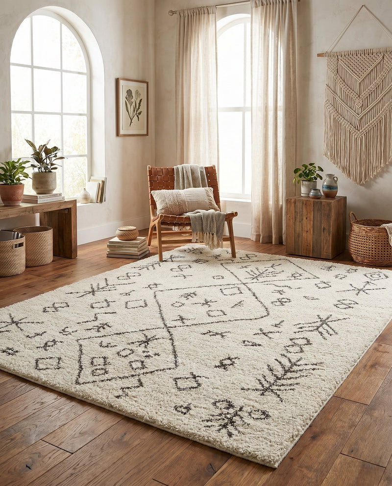Casablanca Comfort Collection Area Rug - Sahara Rectangle Pure Ivory  lifestyle 39