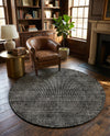 Berkshire Estate Collection Area Rug - Windsor (Blackberry) Round Blackberry  lifestyle 37