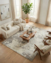 Cozy Haven Shag Collection Area Rug -  Tranquility (Khaki) Rectangle Khaki  lifestyle 8