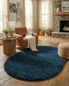 Plush Oasis Collection Area Rug - Serenity (Sapphire Blue) Oval Sapphire Blue  lifestyle 71