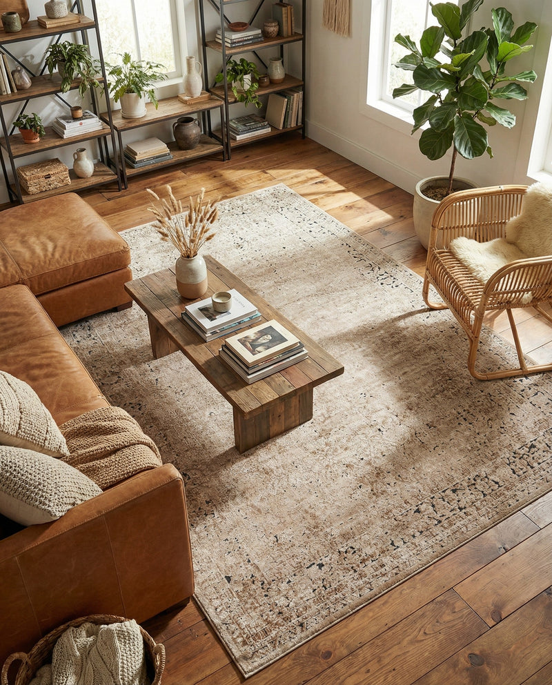 Coastal Manor Collection Area Rug -  Marina Rectangle Beige  lifestyle 17