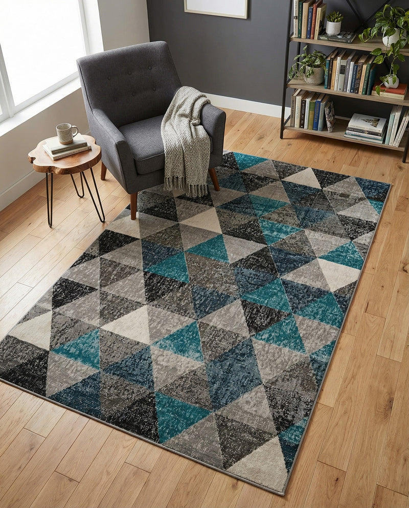 Seville Elegance Collection Area Rug -  Malaga Rectangle Gray  lifestyle 16