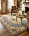 Versailles Elegance Collection Area Rug -  Louveciennes (Light Blue) Rectangle Light Blue  lifestyle 10