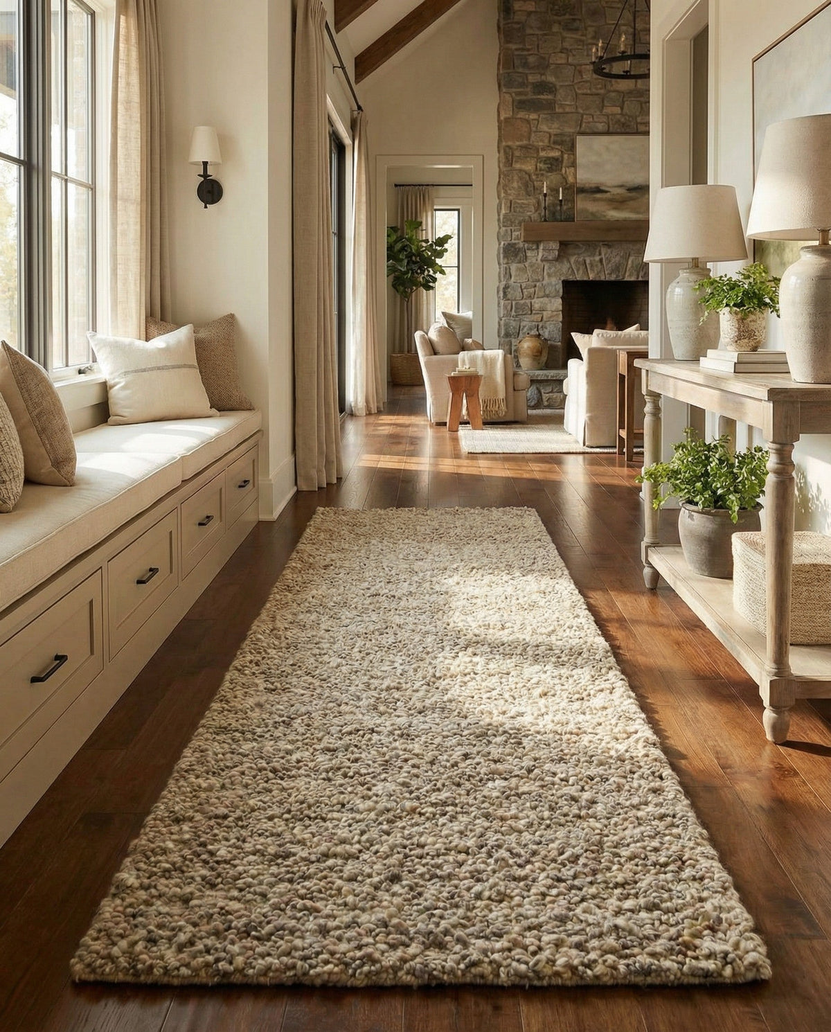 Wellington Luxe Shag Collection Area Rug - Kapiti Runner Taupe  lifestyle 171